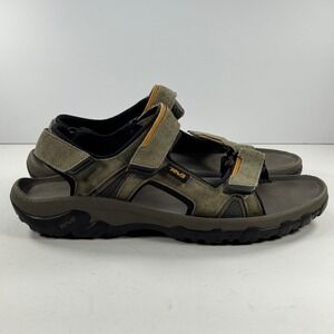 TEVA Men's Sandals Khaki Brown Adjustable Straps Outdoor Hiking Adventure Sz 12
